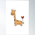thumbnail image 1 of Cute Giraffe With Heart Balloon Poster Wall Art, Modern Wall Decor For Living Room Bedroom, 8x12 UNFRAMED, 1 of 3
