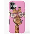 thumbnail image 1 of Cute Giraffe With Pink Heart Shaped Glasses Phone Case for iPhone 17 16 15 14 13 12 11 Pro Max, 1 of 2