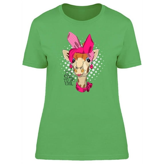 Cute Giraffe With Pink Turban T-Shirt Women -Image by Shutterstock, Female Small