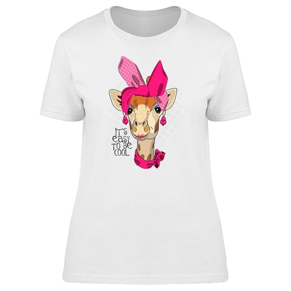 Cute Giraffe With Pink Turban T-Shirt Women -Image by Shutterstock, Female XX-Large
