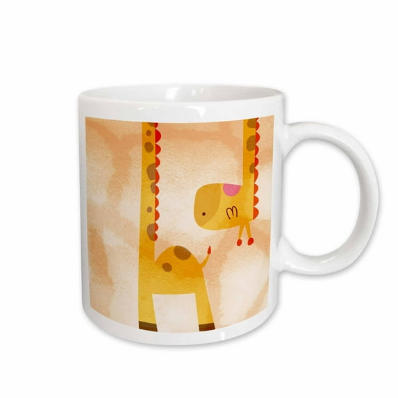 3drose, Cute Giraffe with Upside Down Head, 15oz Mug