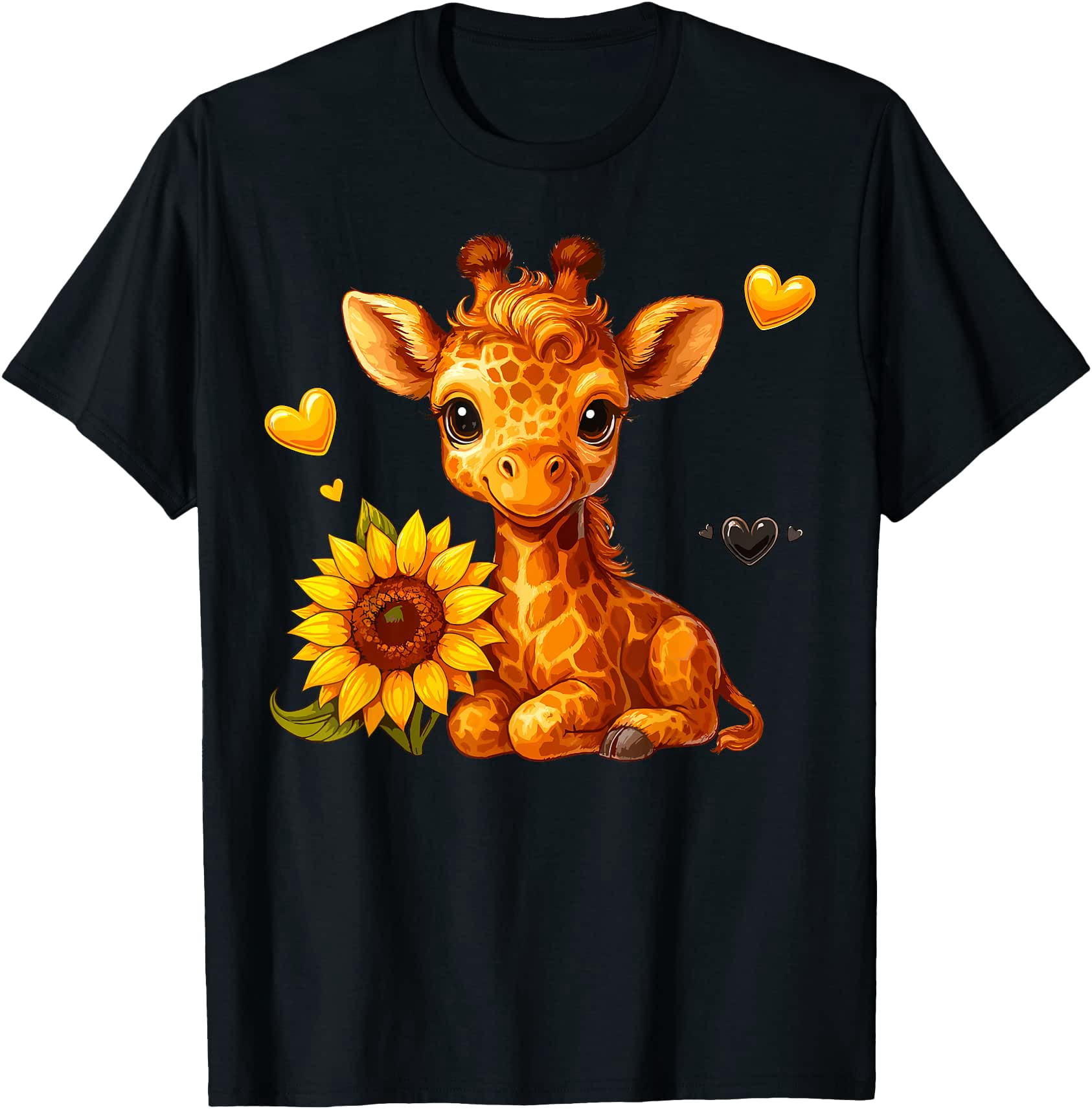 Cute Giraffe with Sunflower T-Shirt - Walmart.com