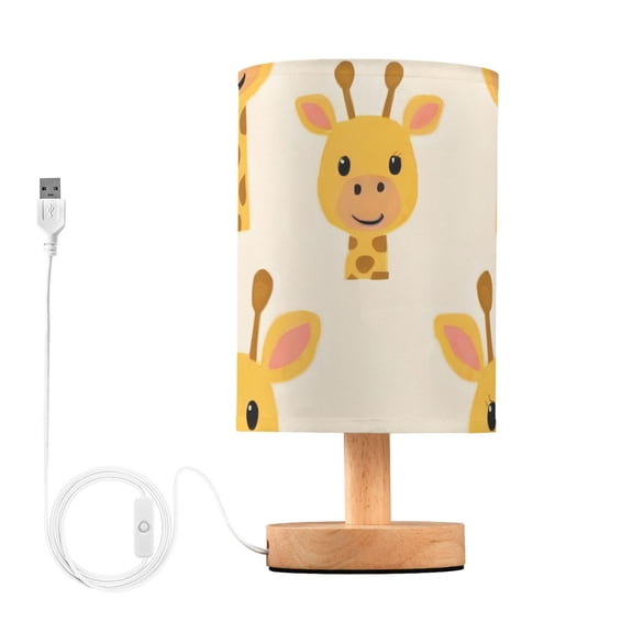Cute Giraffes Faces Cartoon Table Lamp with USB Port LED Warm Light Lamp Night Light Home Decor