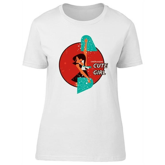 Cute Girl Cheerleading T-Shirt Women -Image by Shutterstock, Female Large