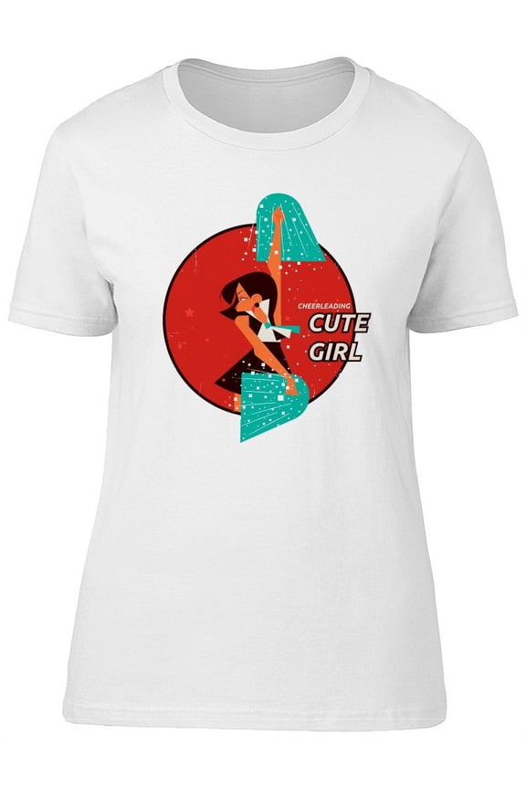 Cute Girl Cheerleading T-Shirt Women -Image by Shutterstock, Female Medium