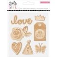 thumbnail image 1 of american crafts crate paper cute girl wood embellishents 7 piece, 1 of 2