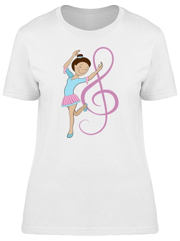 Cute Girl Dancing Ballet T-Shirt Women -Image by Shutterstock, Female Medium