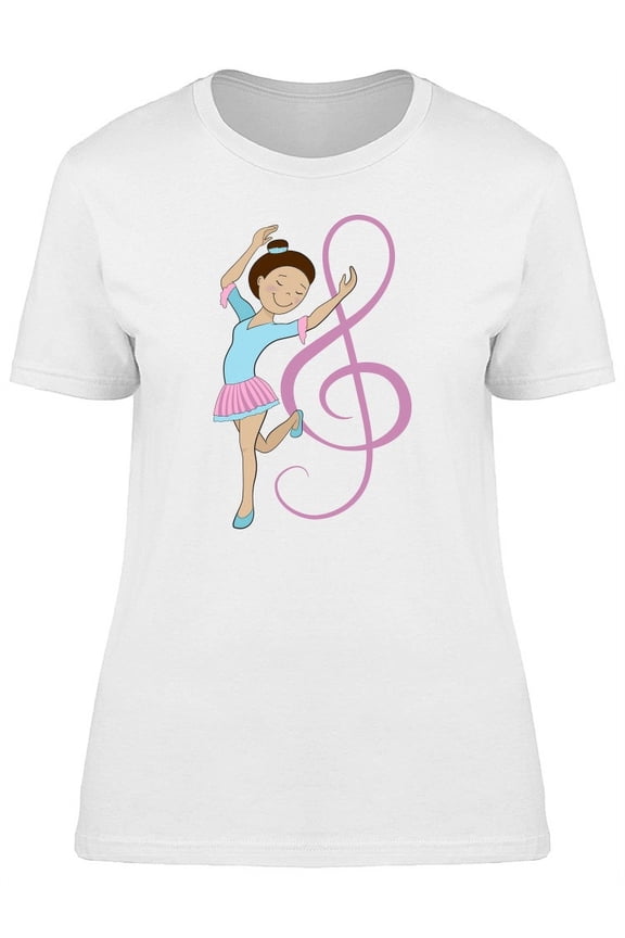 Cute Girl Dancing Ballet T-Shirt Women -Image by Shutterstock, Female Medium