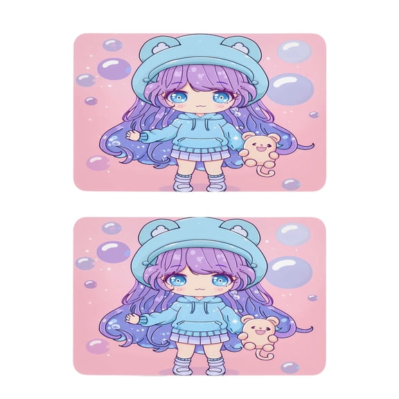 Cute Girl Holding Bear Strong Fridge Magnets Refrigerator Magnets Sticker Decor for Whiteboards Locker 4"x2.5" 2 Pack
