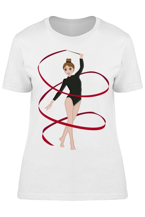 Cute Girl In Leotard Gymnast T-Shirt Women -Image by Shutterstock, Female Medium