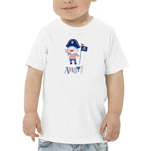 Cute Girl In Pirate Outfit Ahoy T-Shirt Toddler -Image by Shutterstock,  4 Toddler