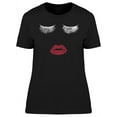 thumbnail image 1 of Cute Girl Makeup Face Eyelashes Lips Graphic Women T-Shirt, Female Small, 1 of 4