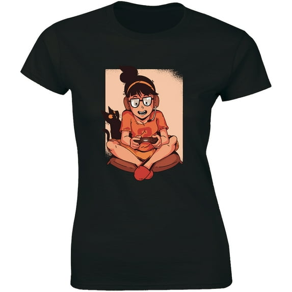Cute Girl Playing Video Games - Gift For Gaming Lovers Women's T-Shirt