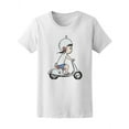 thumbnail image 1 of Cute Girl Riding Scooter T-Shirt Women -Image by Shutterstock, Female Large, 1 of 2