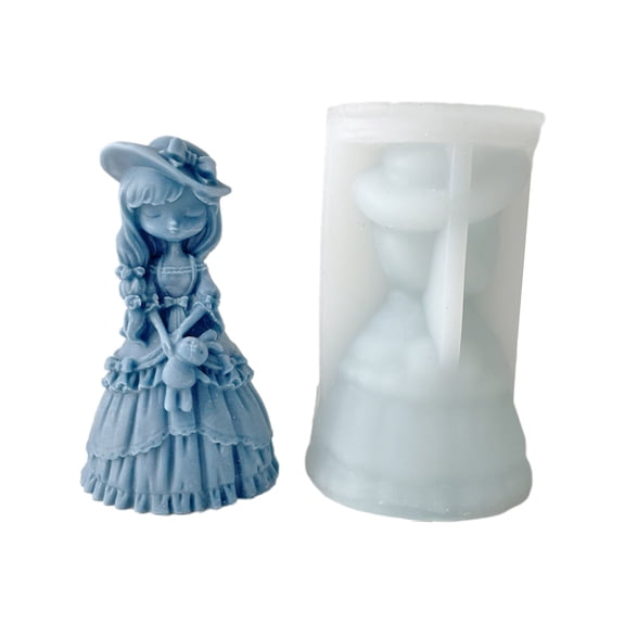Cute Girl Silicone Molds Aroma-Gypsum Plaster Mold Epoxy Resin Casting Mould Making Crafts Home Ornament