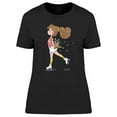 thumbnail image 1 of Cute Girl Skating With Flowers T-Shirt Women -Image by Shutterstock, Female Medium, 1 of 2