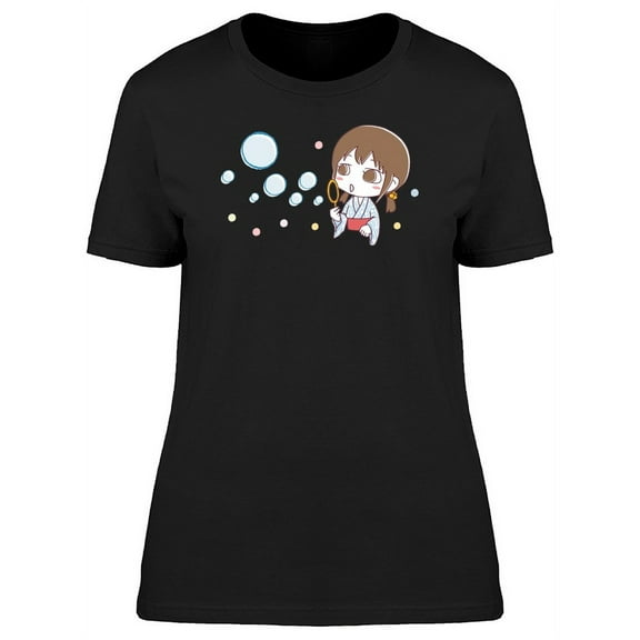 Cute Girl Soap Bubbles Tee Women's -Image by Shutterstock