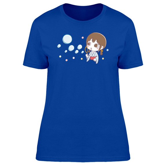 Cute Girl Soap Bubbles Tee Women's -Image by Shutterstock