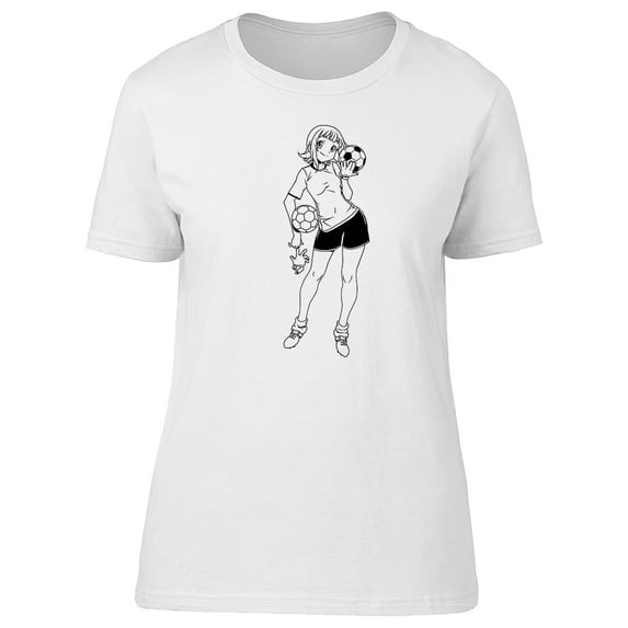 Cute Girl Soccer Goalkeeper T-Shirt Women -Image by Shutterstock, Female Large