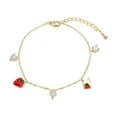 Cute Girl Strawberry Bracelet Sweet Heart Zircon Small Friend Bracelet