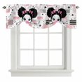 thumbnail image 1 of Cute Girl Tie Up Valance Curtains for Windows, Kitchen Curtains Window Treatments, Pink White Cartoon Funny Star Striped Plaid Short Window Shades Valances for Bedroom Bathroom Cafe 42"x12", 1 of 8