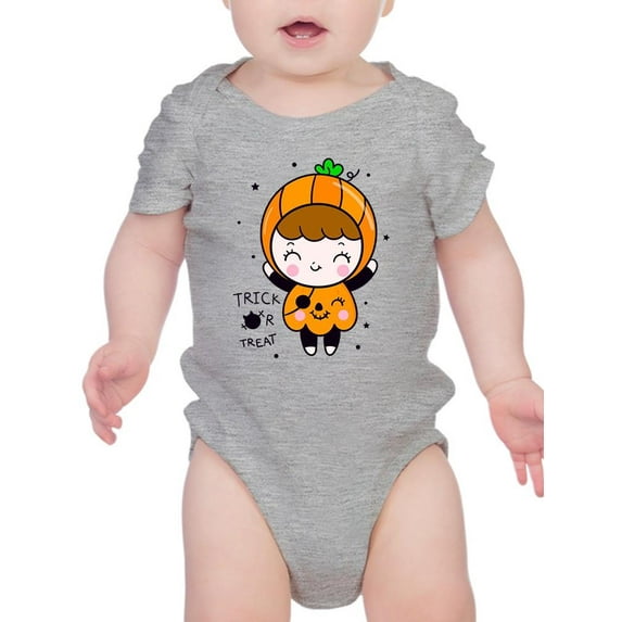 Cute Girl W Pumpkin Costume Bodysuit Infant -Image by Shutterstock, 24 Months