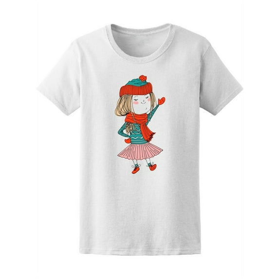 Cute Girl Wearing Warm Clothes Tee Women's -Image by Shutterstock