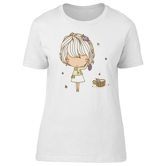 Cute Girl With Grape Fruits Tee Women's -Image by Shutterstock