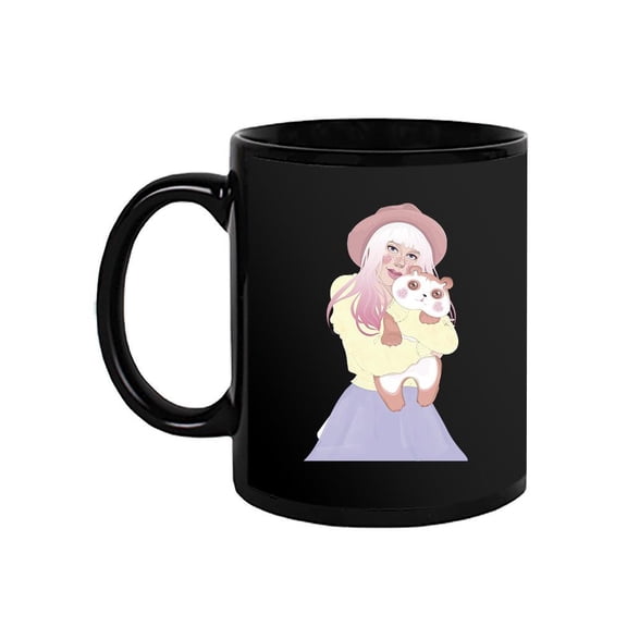 Cute Girl With Little Panda Mug - Image by Shutterstock
