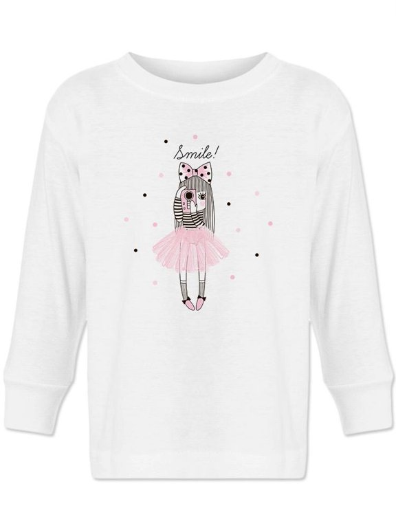 Cute Girl With Photo Camera. Long Sleeve Toddler -Image by Shutterstock, 2 Toddler