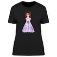 thumbnail image 1 of Cute Girl With Purple Dress T-Shirt Women -Image by Shutterstock, Female 3X-Large, 1 of 2
