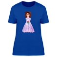 thumbnail image 1 of Cute Girl With Purple Dress T-Shirt Women -Image by Shutterstock, Female Small, 1 of 2