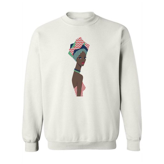 Cute Girl With Striped Turban  Sweatshirt Women -Image by Shutterstock, Female Large