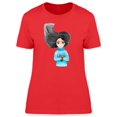 thumbnail image 1 of Cute Girl With Tulips Bouquet T-Shirt Women -Image by Shutterstock, Female Large, 1 of 2