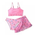 thumbnail image 1 of Cute Girl's Floral Bikini Swimsuits with Beach Skirt 3 Piece Bathing Suit, 1 of 4