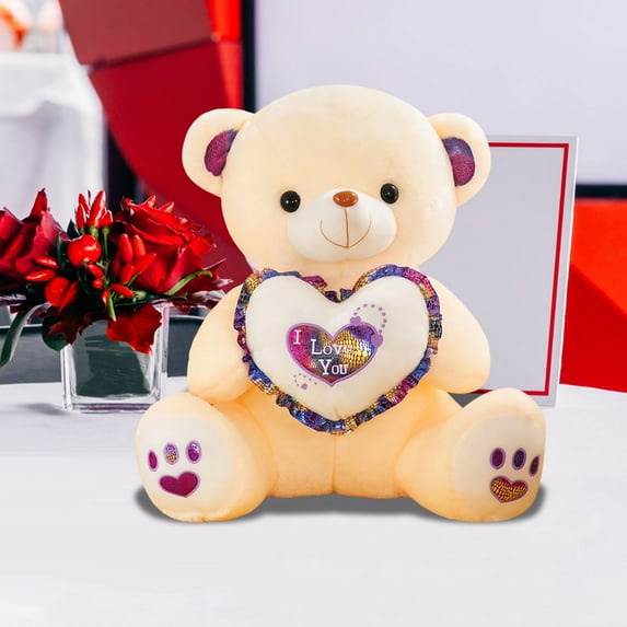 Cute Girlfriend Rose Doll ,Stuffed Teddy Bear Dolls with Rose, Soft Plush Animal Toys for Her/Girlfriend Lover Mom Gifts Home Decor