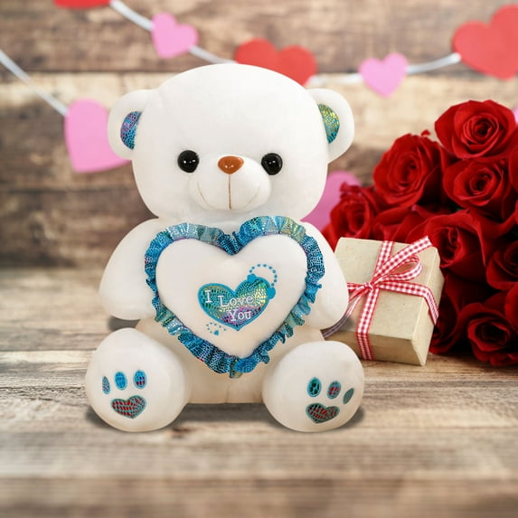 Cute Girlfriend Rose Doll ,Stuffed Teddy Bear Dolls with Rose, Soft Plush Animal Toys for Her/Girlfriend Lover Mom Gifts Home Decor