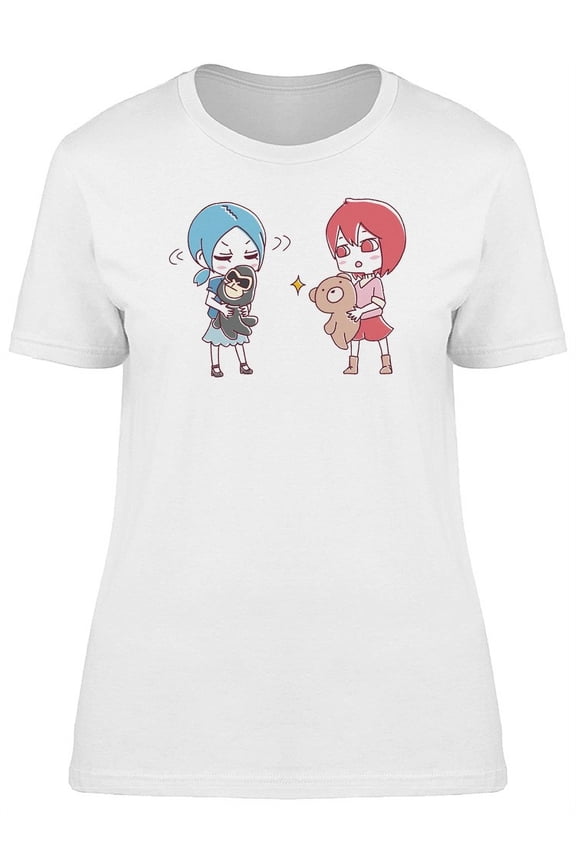 Cute Girls And Favorite Plushies Tee Women's -Image by Shutterstock