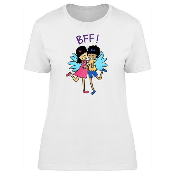 Cute Girls Best Friends Cartoon T-Shirt Women -Image by Shutterstock, Female x-Large