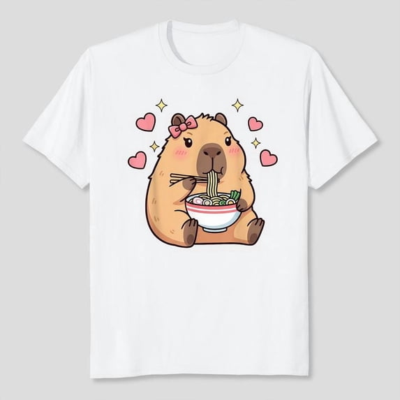 Cute Girls Capybara Ramen Kawaii Tea Kawaii Capy Lover Kids T-Shirt Unisex, Sizes S-5XL, Tbun