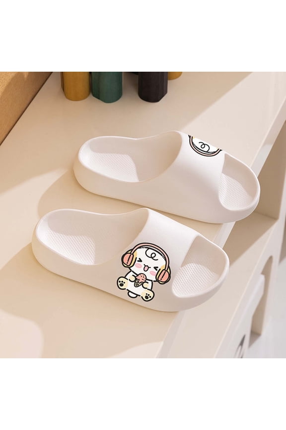 Cute Girls Cartoon Slides Slip-resistant EVA Sandals for Pool Beach Lightweight Comfortable Summer Shoes for Kids Kids White,Size 30