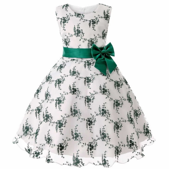 Cute Girls Dresses Embraoidered Lace Lace Permance Christmas Party Flower Bridesmaid Long Wedding Pageant Party Formal Party Dress Size 2-3 Years