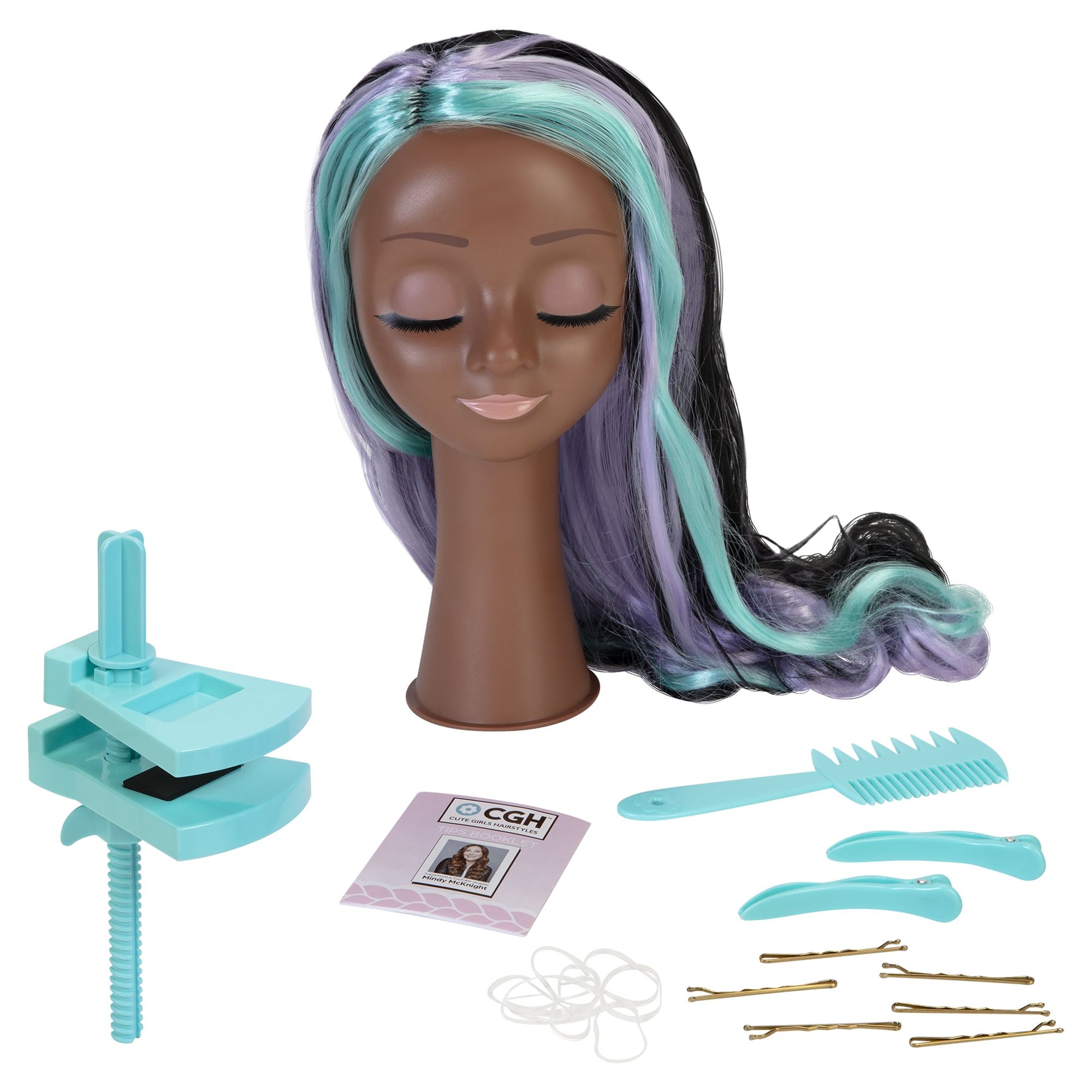 Cute Girls Hairstyles! Wig with Styling Head Doll Playset, 21 Pieces - image 1 of 2