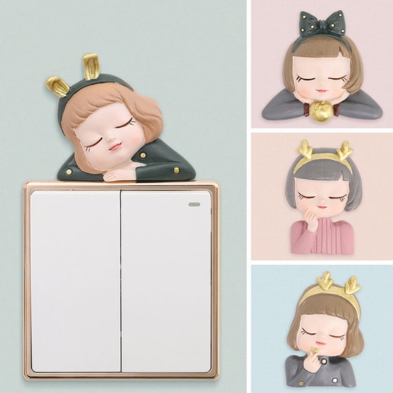 Cute Girls Wall Stickers Light Switch Decor Decals Art Mural Baby Kids Room