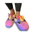 thumbnail image 1 of Cute Girls Women Cozy Unicorn Plush Sherpa Non-Skid Indoor Outdoor Slipper, Purple, Small/Medium, 1 of 2