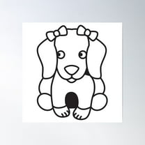 Cute Girly Dog Poster Wall Art, Modern Wall Decor For Living Room Bedroom, 8x12 UNFRAMED