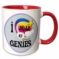 thumbnail image 1 of 3drose, Cute Girly Heart Star Clouds I Dream of Genies, 15oz Two-tone Red Mug, 1 of 6
