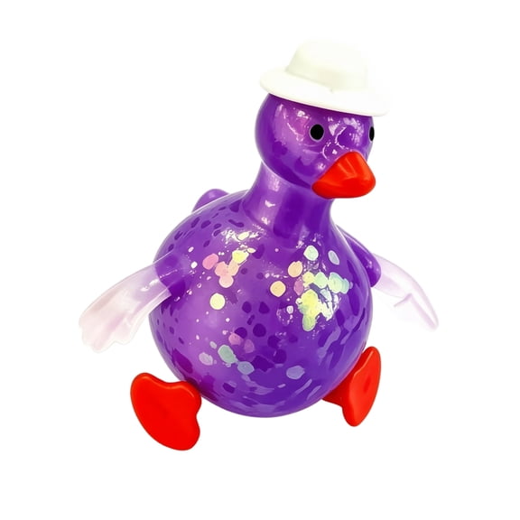 Cute Glitter Hat Duck Squishy Toys, Multicolor Transparent Duck Slow Rebound Squeeze Toys, Portable Mini Animal Fidget Vent Decor Gift Toys for Teens and Adults