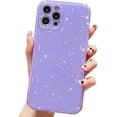 thumbnail image 1 of Cute Glitter Phone Case for iPhone 12 Pro Max 6.7 inch, Sparkly Bling Silicone Slim Bumper Shockproof Protective Cover for Women Girls (Purple), 1 of 13