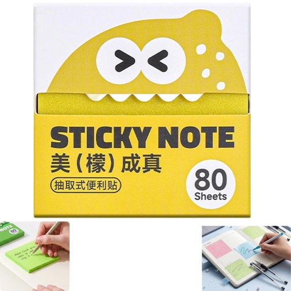 Cute Glittery Sticky Notes Transparent Sparkle Post It Notes Pull Out Paper Memo Pads 80 Sheets For Back To School Planner Journal Home Office Supplies School Supplies Bulk,yellow